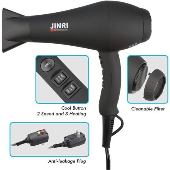 Hair Dryer 1875W, Negative Ionic Fast Dry Low Noise Blow Dryer, Professional - Picture 5 of 7